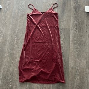 Uniqlo pink velvet slip dress